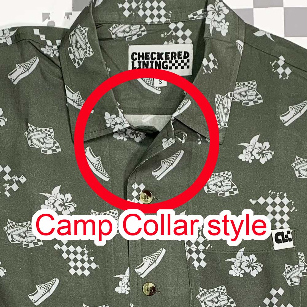 Heavenly Combo Pattern Shirt: Green Camp Collar