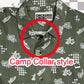 Heavenly Combo Pattern Shirt: Green Camp Collar