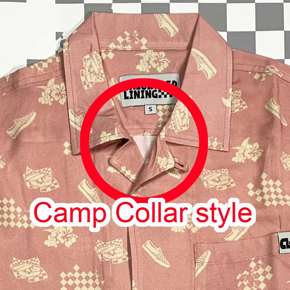 Heavenly Combo Pattern Shirt: Pink Camp Collar
