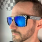 Checkered Sunglasses: Square Frame