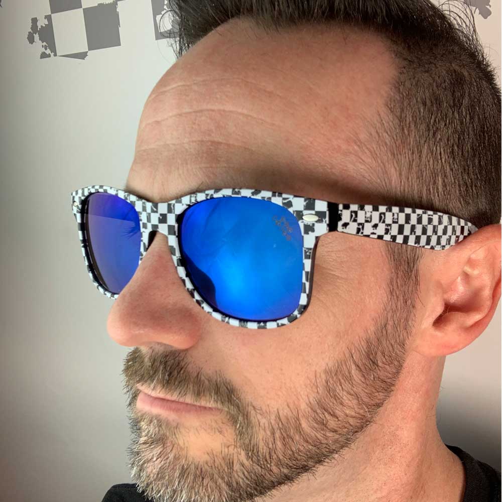 Checkered Sunglasses: Wayfarer Frame